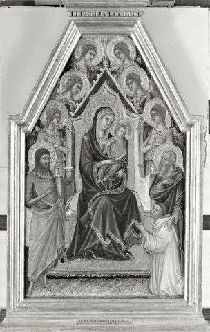 Brunel — Anonimo senese - sec. XIV - Madonna con Bambino in trono, santi e angeli — insieme